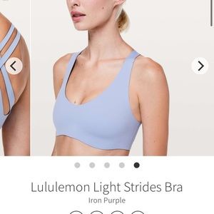 Lululemon light strides iron purple sports bra